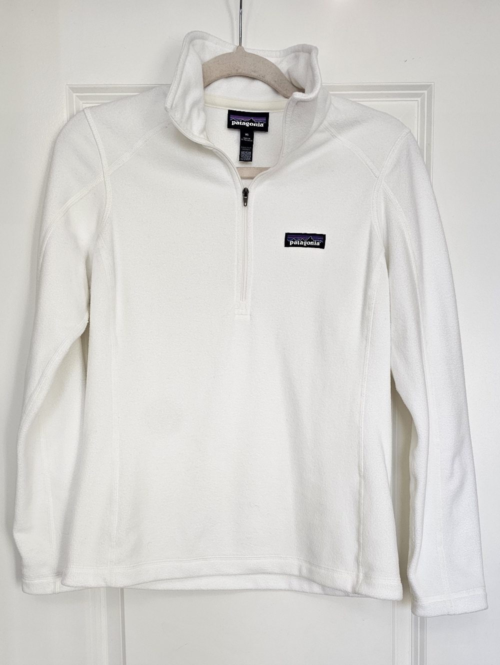 Patagonia Better Sweater 1/4 Zip Fleece Women’s White XS Pullover Lightweight